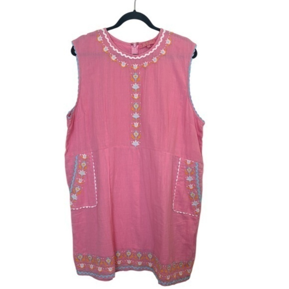 Simply Southern Cottagecore Embroidered Pocket Mini Dress Cover Up Size XL